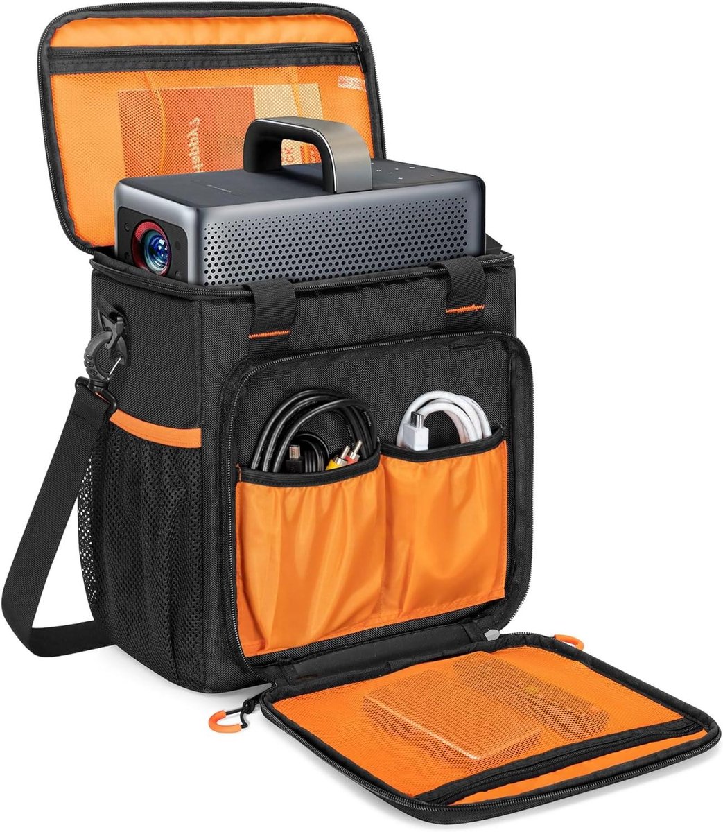 Projector Draagtas - Opbergtas - Veilig Transport - Op Maat Gemaakt - Met Accessoire Vakken - Zwart
