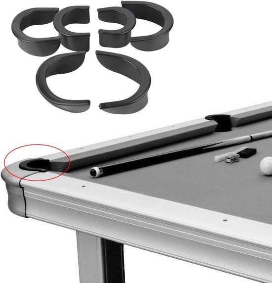 Pooltafel Liners - Biljart Pockets - Tafel Beschermen - Rubberen Materiaal - 6 Stuks - Zwart — afbeelding 4