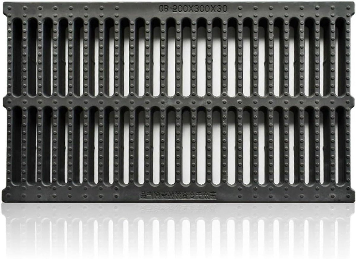 Afvoerrooster Rechthoek - Riooldeksel Kanaal - Efficiënte Drainage - Lichtgewicht Compositiehars - 50 x 20 cm - Zwart