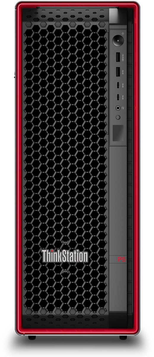 Lenovo ThinkStation P5 - Intel Xeon W3-2425 - 32 GB DDR5-SDRAM - 1 TB SSD - Windows 11 Pro for Workstations - Tower Workstation - Zwart, Rood