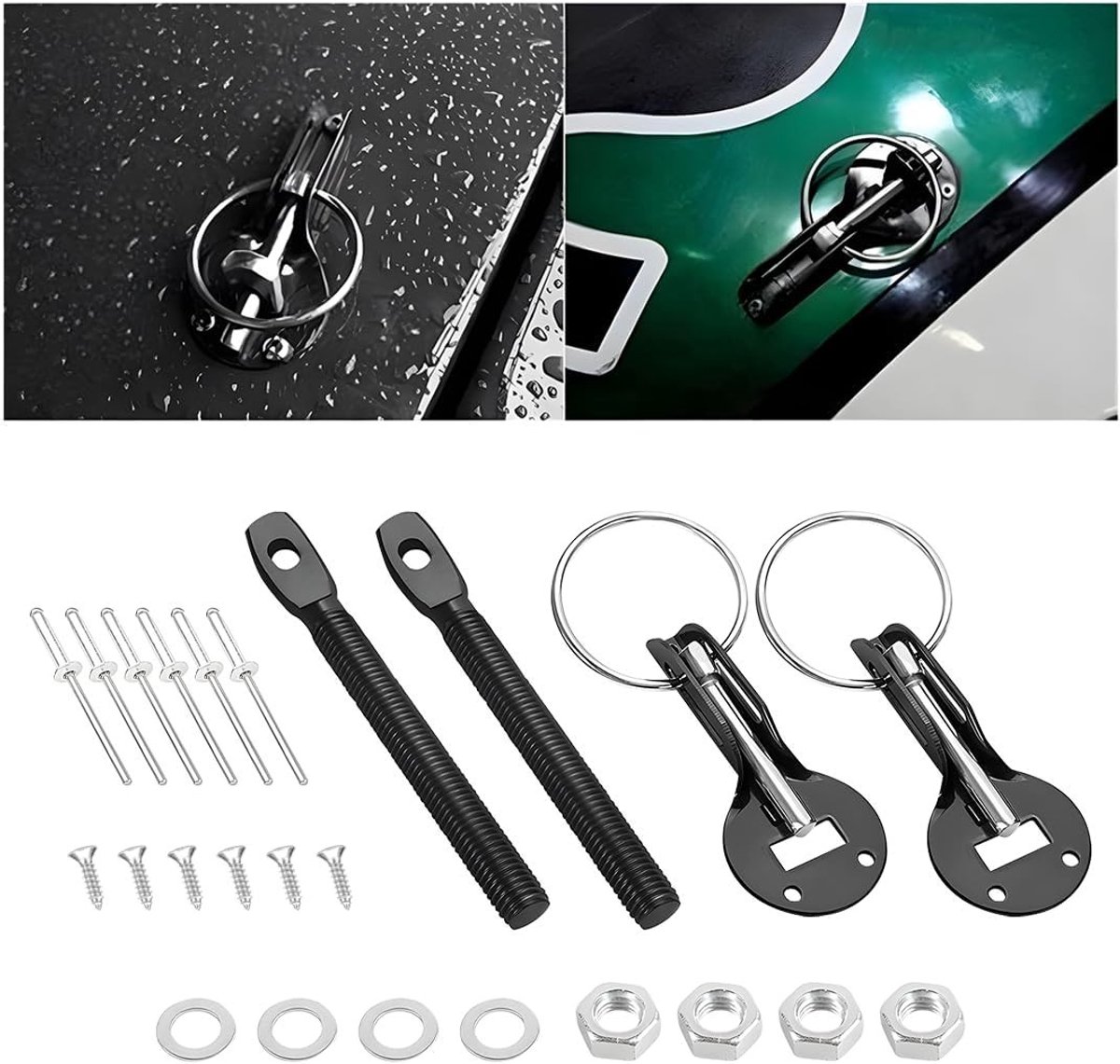 Universele Aluminium Motorkap Slot Kit voor Racing en Sportauto's - Racing Accessoires en Beveiliging