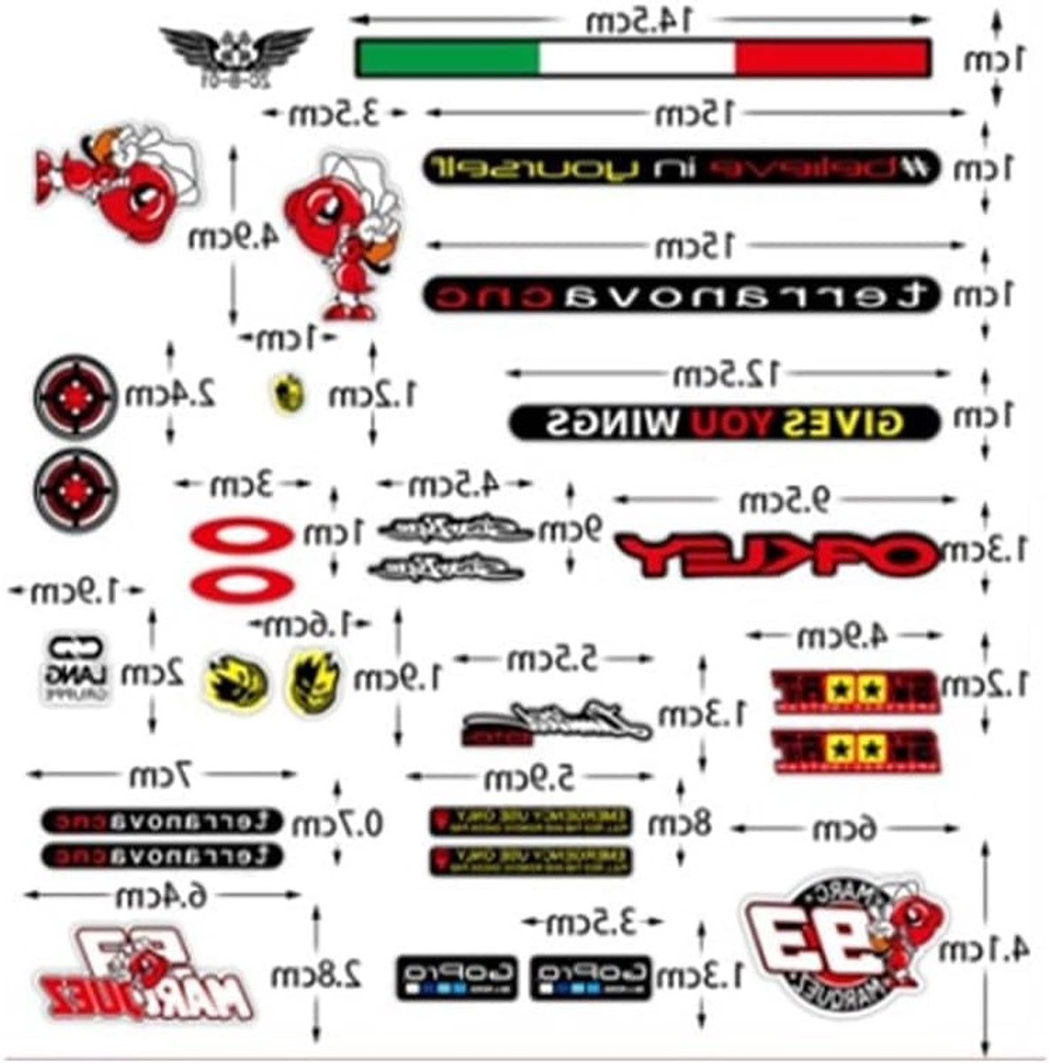 Waterdichte Vinyl Stickers Set voor Motorfietsen, Fietsen, Skateboards en Helmen - 90 Stijlen voor Creatieve Versiering