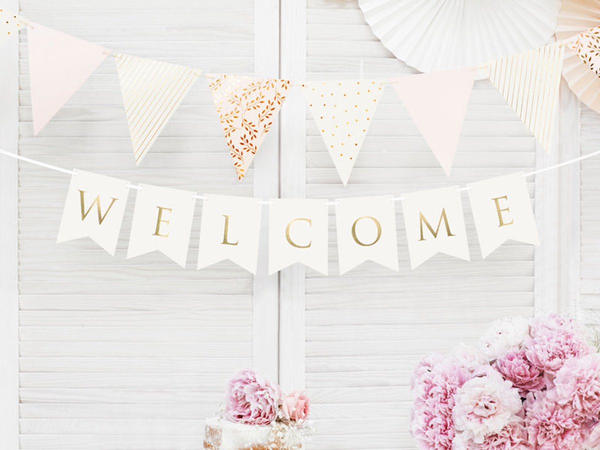 PartyDeco - Letterslinger Welcome - wit