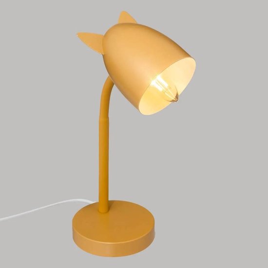 Atmosphera Kinderkamer bureaulamp - met oortjes - geel - metaal - 18 x 12,5 x 31 cm - tafellamp — afbeelding 2