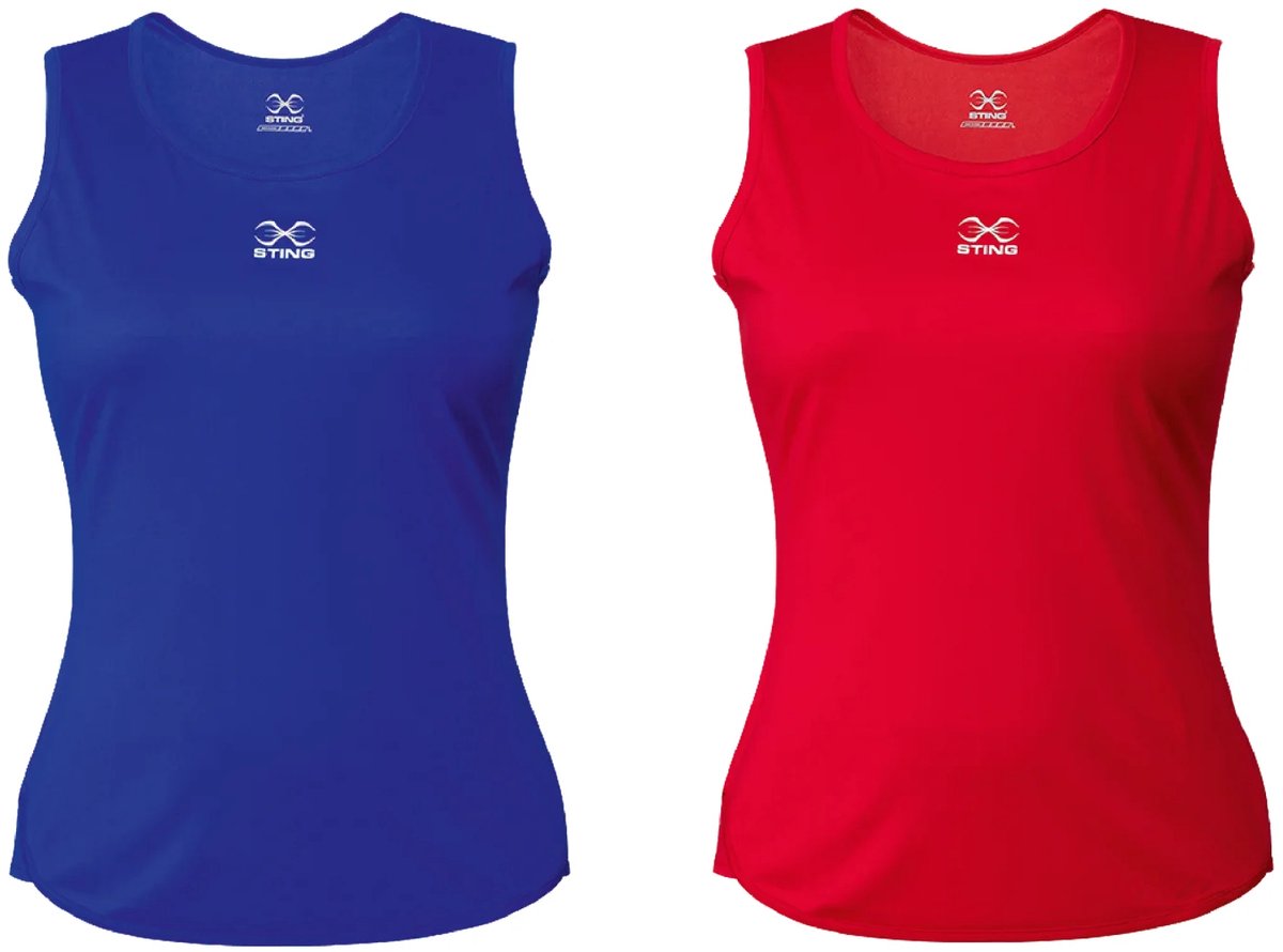 STING Boks T-shirt wedstrijd | dames | Rood (Maat: M)