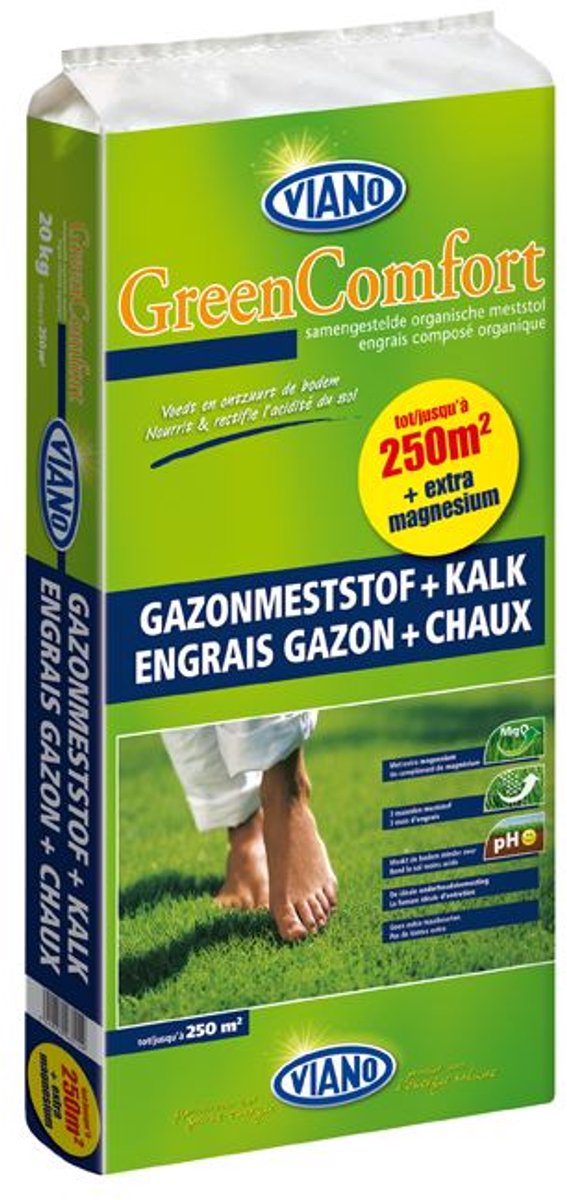 Gazonmeststof + kalk zak 20kg NPK 6+3+4 (MgO)