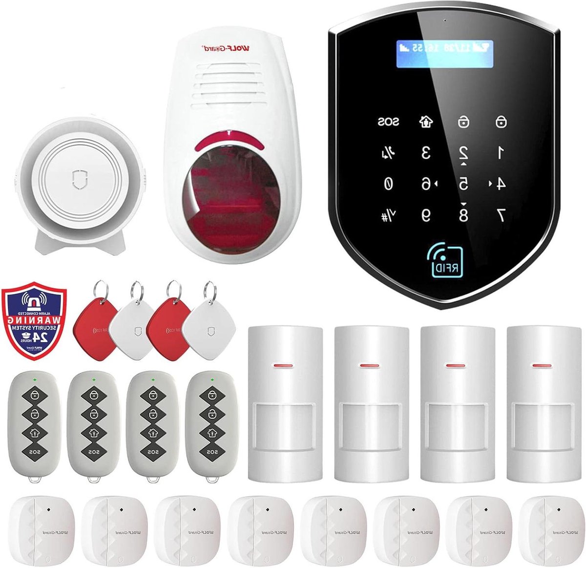 Draadloos Alarmsysteem - Inbraakbeveiliging Huis - Huis Beveiligen - App Bediening Wereldwijd - 80 Meter Bereik - Rood