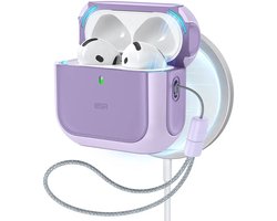 ESR Halolock Orbit Hybrid Hoes Geschikt Voor AirPods 4 (AirPods 4e Generatie) (2024) - Compatibel met MagSafe - Paars