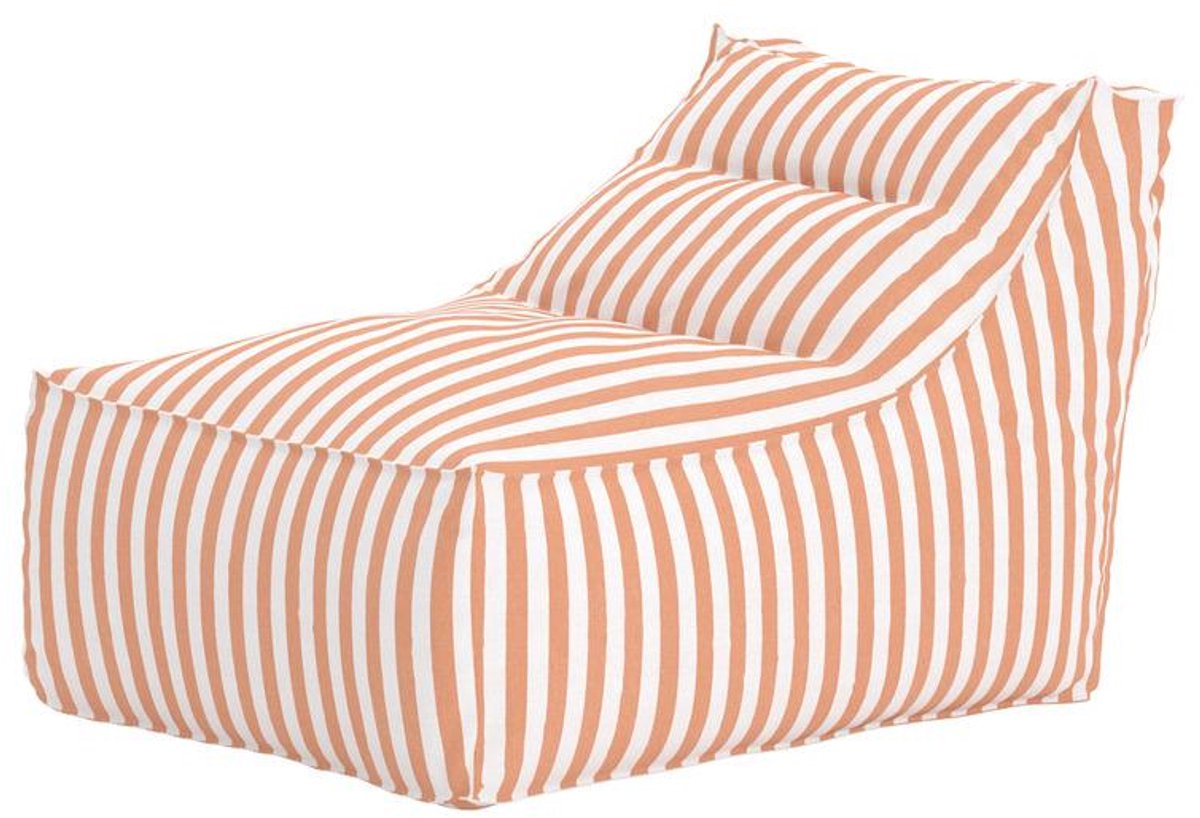 Svea - Sammy ligbed stof - 118x94x83 cm - wit/perzik gestreept