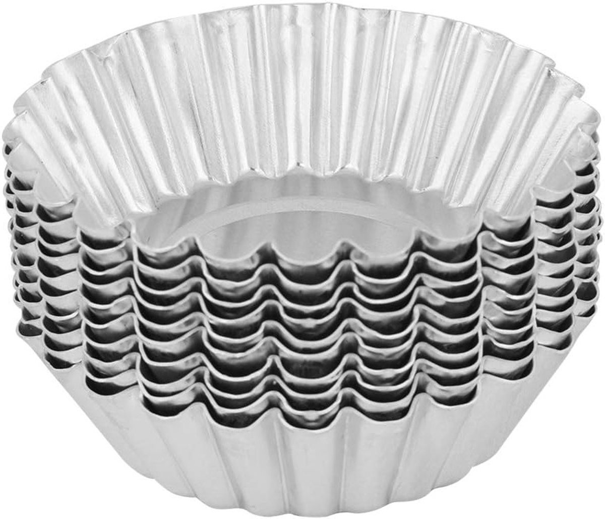 Herbruikbare Muffinvorm - 10 Stuks Ronde Bakvormen voor Taarten, Cupcakes en Pudding (70mm)