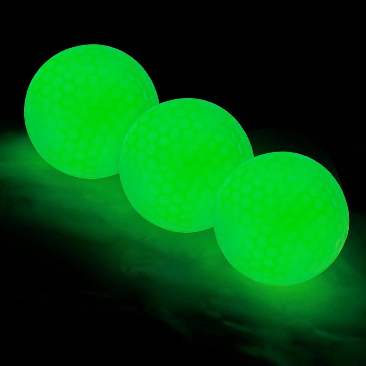 Set van 3 oplichtende golfballen voor nachtelijk golfen, perfect voor plezier en training