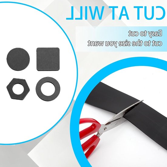 Rubber strips 3 mm dik, 5 cm breed en 1 m lang voor isolatie, afdichting en anti-vibratie - niet-slip rubberen platen voor deuren, ramen en garagegebruik van Merkloos — afbeelding 2