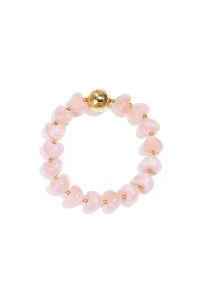 Armband met statement en hartvormige kralen