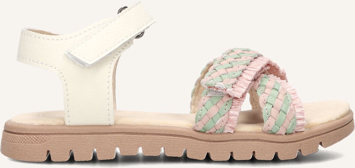 Ton & Ton Meisjes Platte sandalen - Marit - Multi - Textiel - Plateauzool - Maat 35