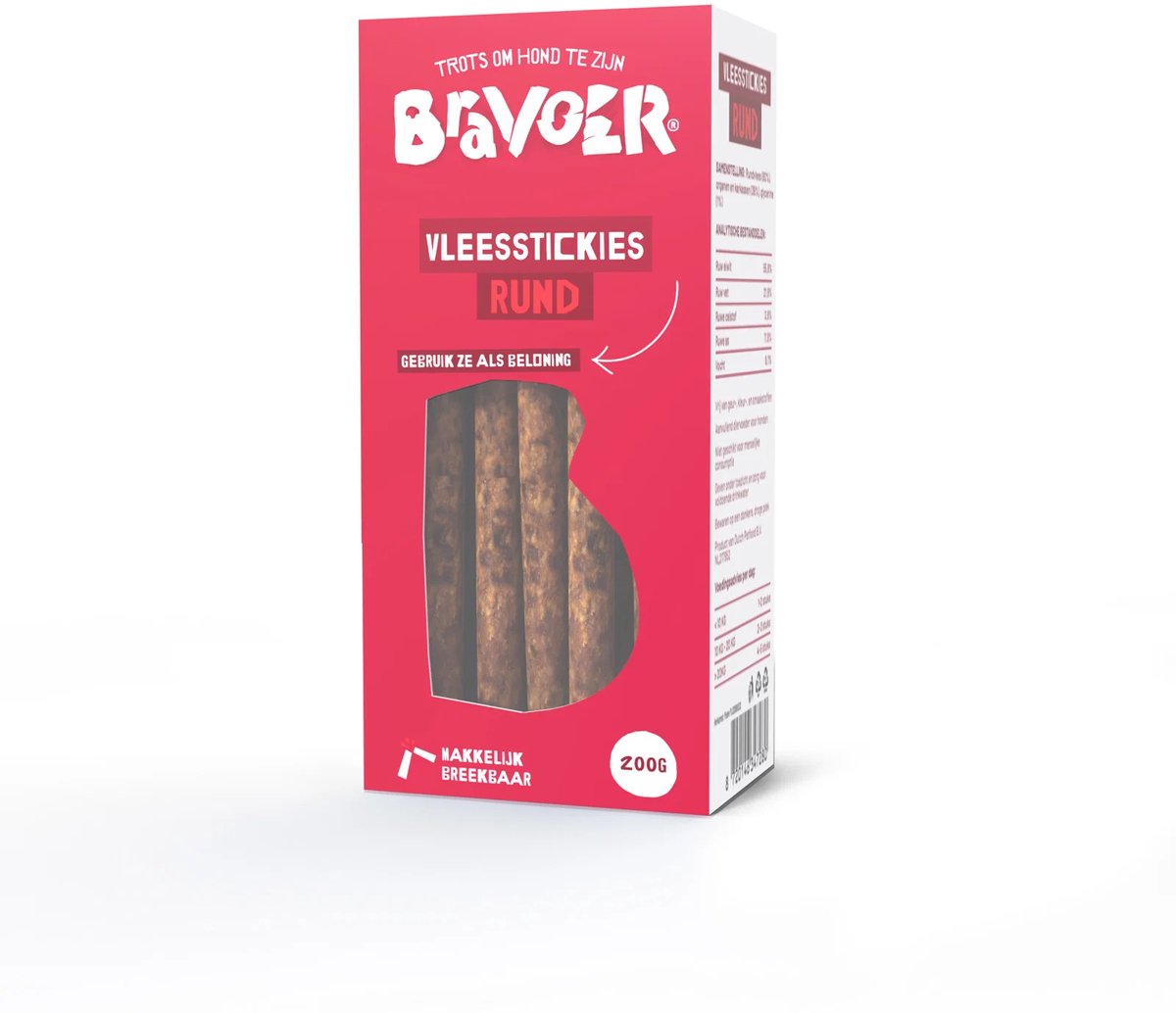 Bravoer Vleesstickies Rund 200 gram