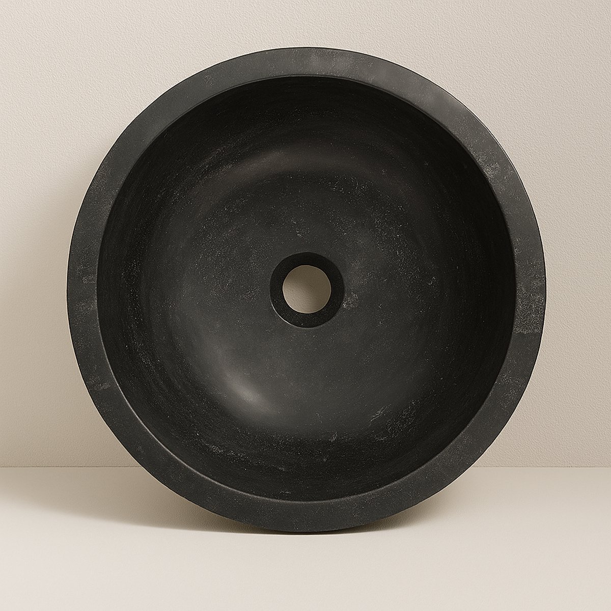 AquaVik Waskom Sten Hardsteen Gezoet Rond 40x12 cm