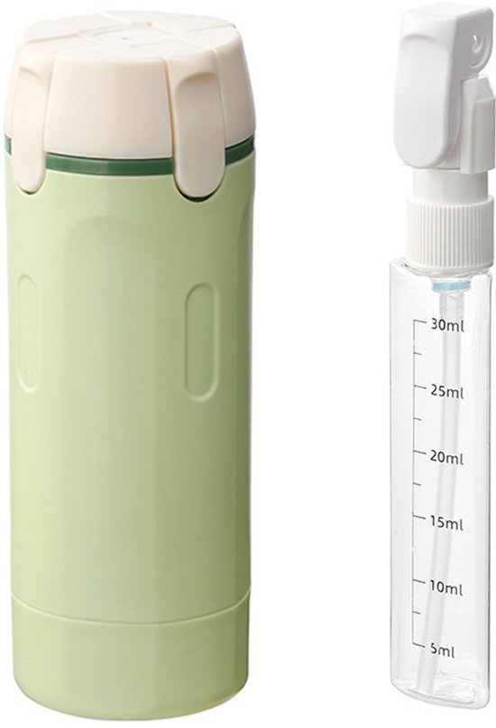 4-in-1 Reisdispensers – Lekvrije, navulbare siliconen knijpflesjes met vergrendelingsmechanisme – Transparant (30 ml) – 4-delige reisset – Ideaal voor shampoo & conditioner – Compact, draagbaar en geschikt voor vliegreizen