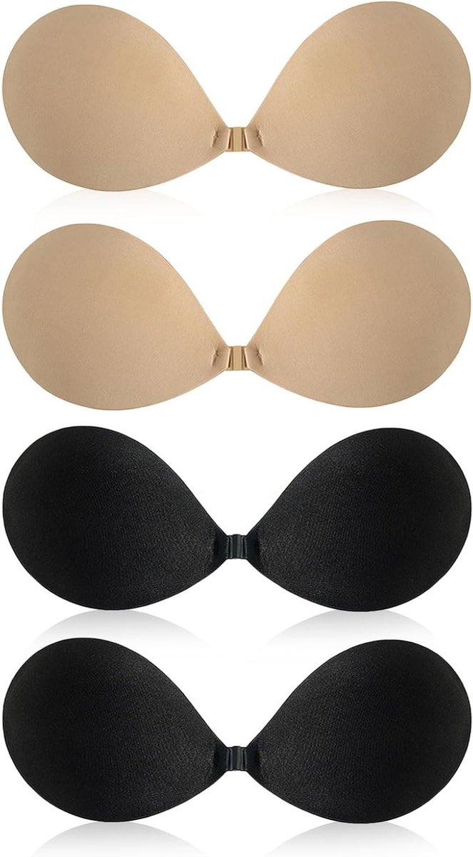 Onzichtbare Strapless Bh - Herbruikbaar en Zelfklevend voor Jurken en Bruiloften - Comfortabele Pasvorm in Zwart en Nude