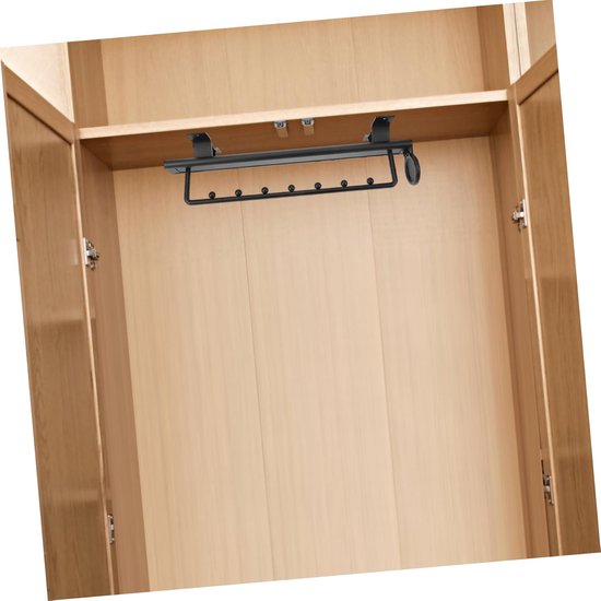 Garderobekastonderdelen Telescopische Stang - Kledinghanger Uitschuifbaar - Kleding Opbergen - Verstelbare Lengte - 40 x 12 x 9 cm - Zwart — afbeelding 3