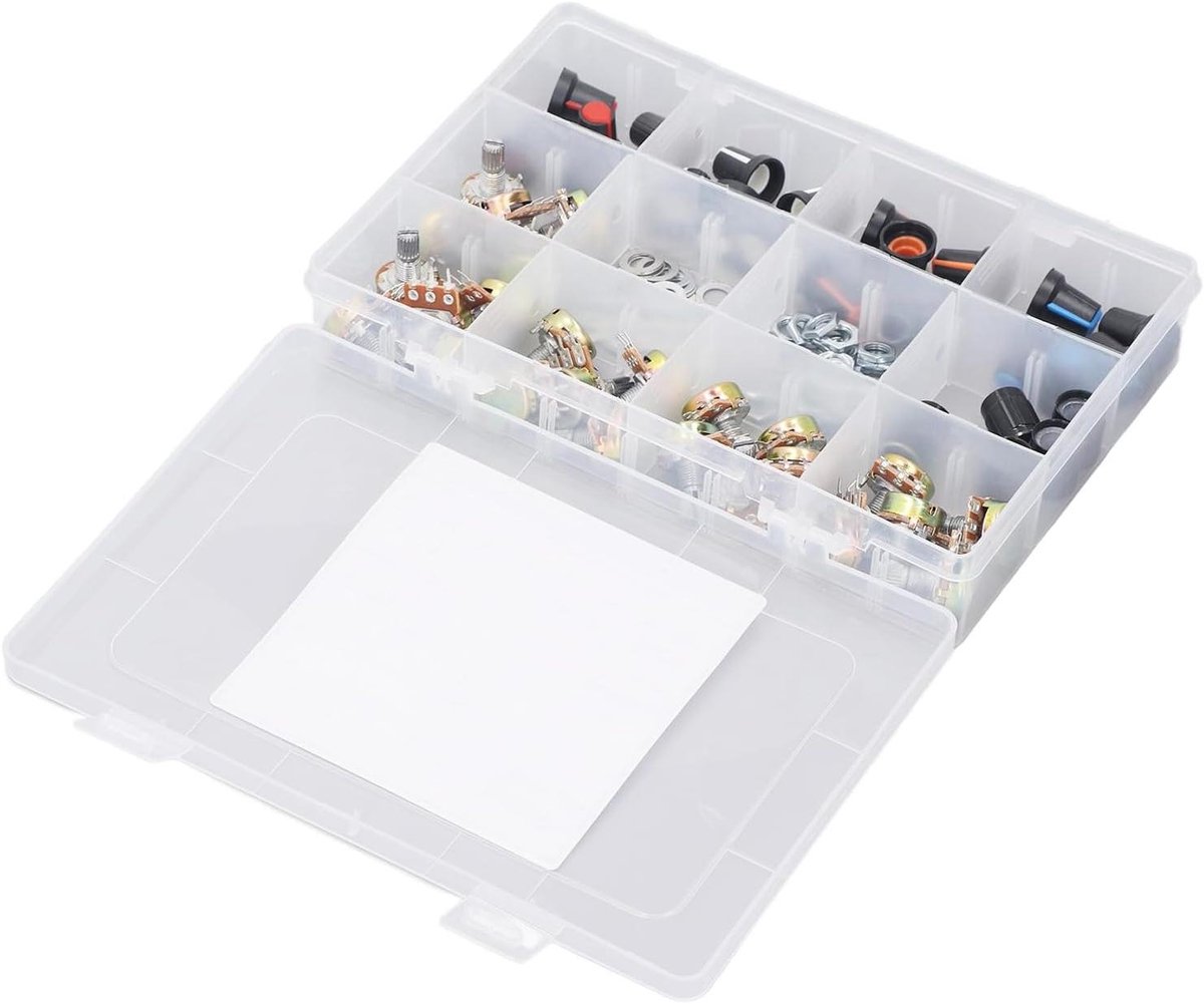 Potentiometer Assortiment Kit - Variabele Weerstanden - Volumeregeling Aanpassen - Enkele Lineaire Type B - 75 Stuks - Metaal
