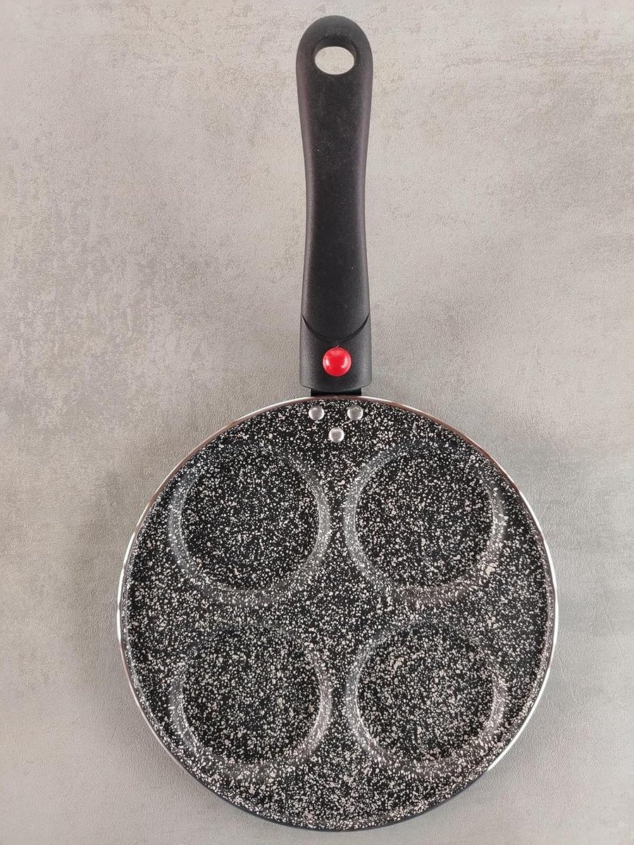 Pannenkoekenpan - Koekenpan - Ontbijt Maken - Verwijderbare Handgreep - 22 cm - Zwart