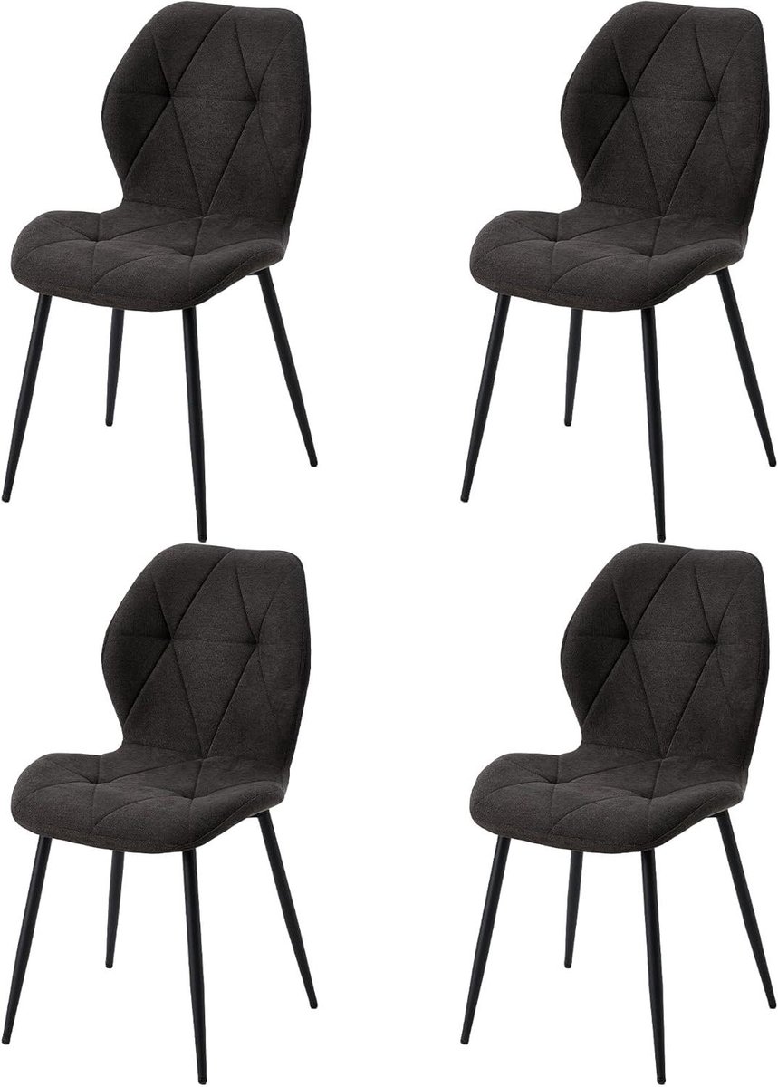 Eetkamerstoelen Set - Keukenstoelen Linnen - Comfortabel Zitten - Ergonomische Rugleuning