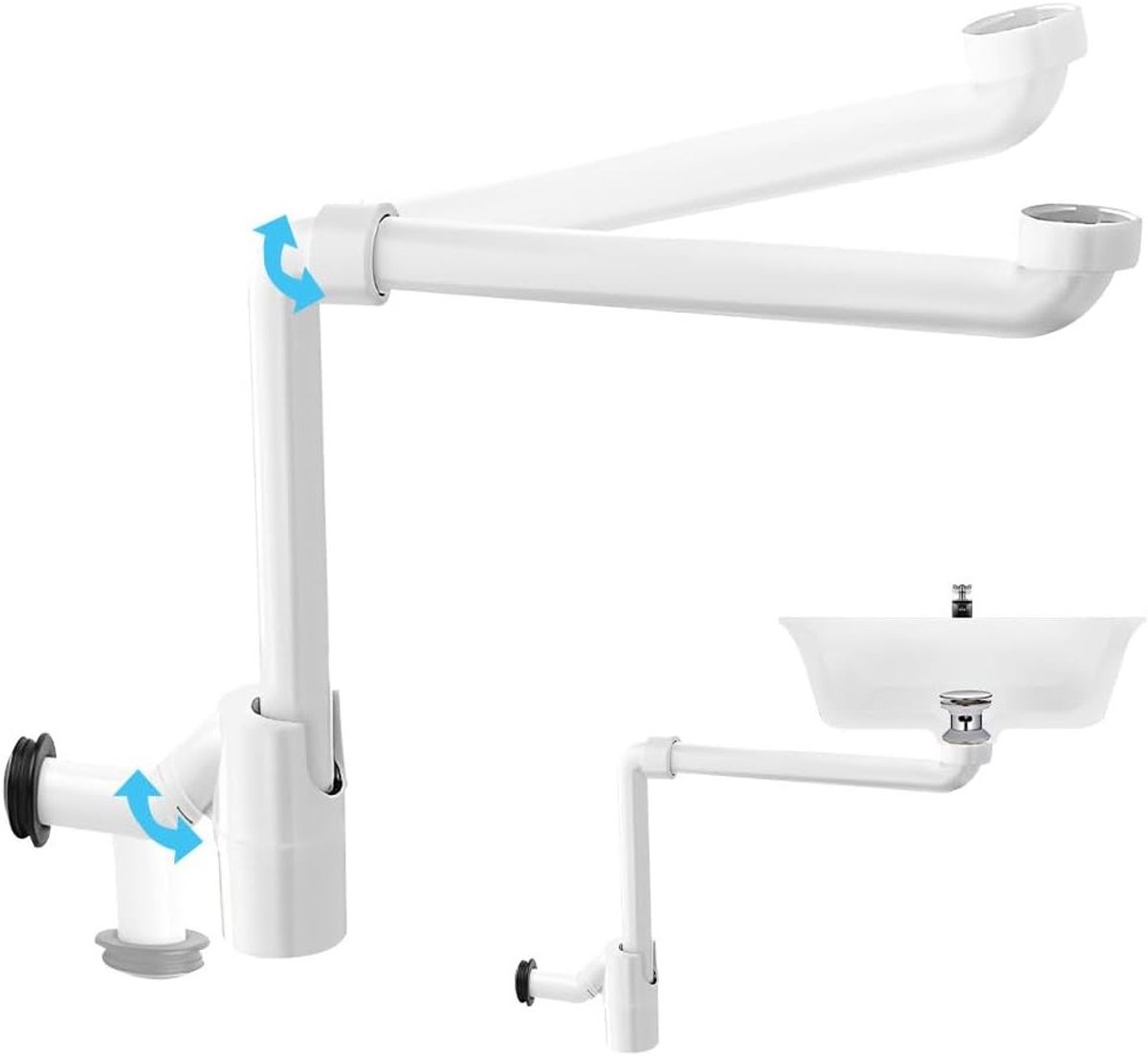 Ruimtebesparende Sifon Wastafel en Keuken - Flexibel en Instelbaar 1 1/4 inch