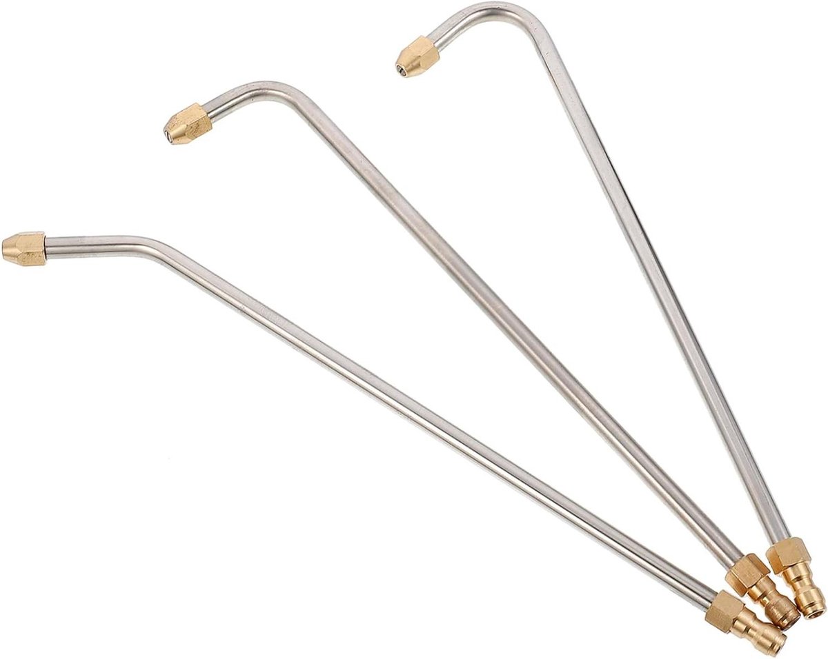 Verlengstuk Hogedrukreiniger - Wasstraat Accessoires - Auto Reinigen - Set van 3 - 34.5 cm - Zilver