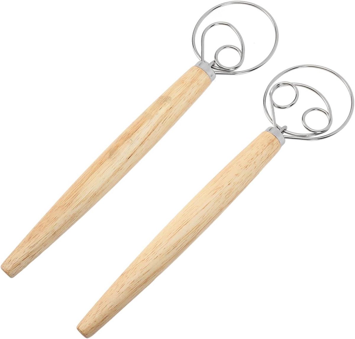 Deense Deegklopper - Broodmixer Garde - Moeiteloos Bakken - Met Houten Handvat - Inclusief Schraper - Natuurlijk