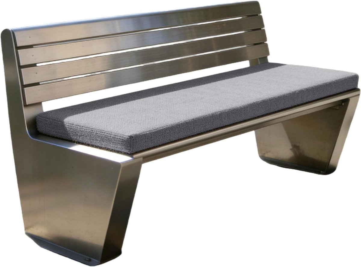 Bankkussen - Zitkussen Vloerkussen - Binnen en buiten zitten - Antislip en wasbare hoes - 45 x 98 cm - Lichtgrijs