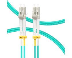 Glasvezel Patchkabel - LC naar LC Kabel - Netwerkverbindingen Maken - OM4 Multimode Duplex - 05 meter - Aqua