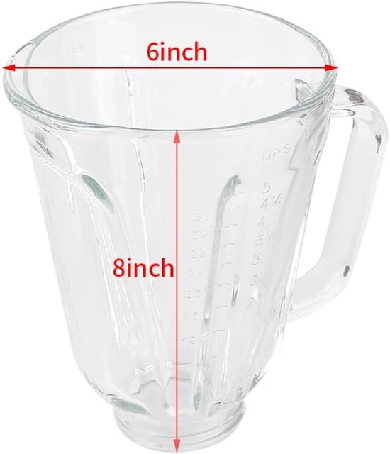 Glazen Blenderkan - Reservekan Blender - Smoothies Maken - Hittebestendig Glas - 5 Cups Capaciteit - Transparant van Merkloos — afbeelding 5