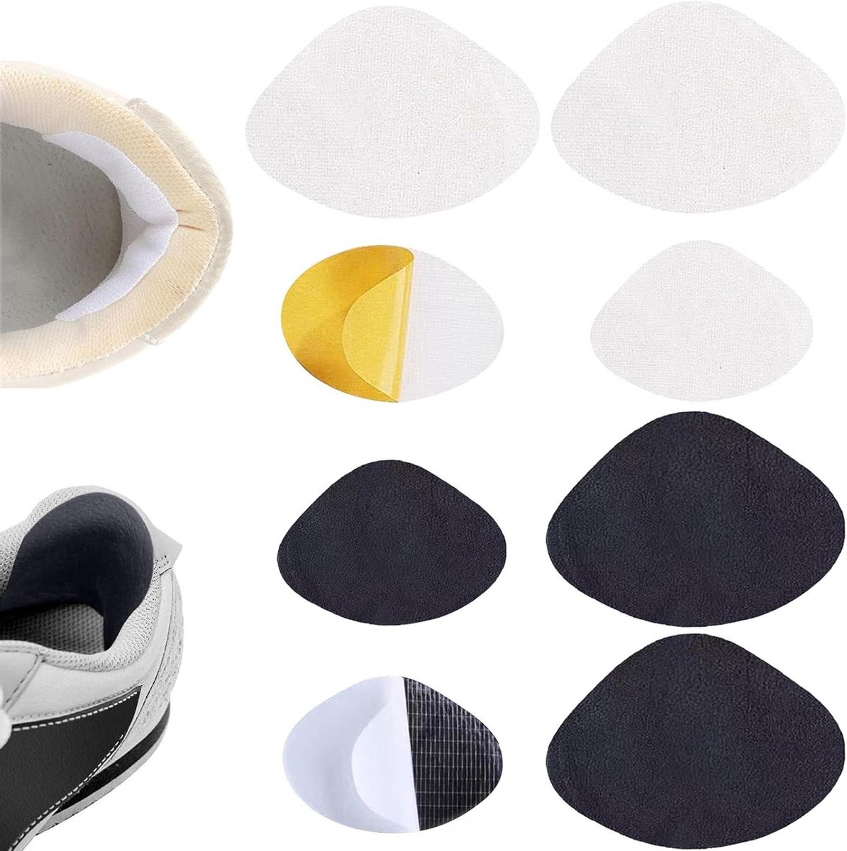 Zelfklevende Schoenen Reparatiepatches - Hielbeschermers Schoen - Schoenen Repareren - Zonder Lijm - 4 stuks - Zwart