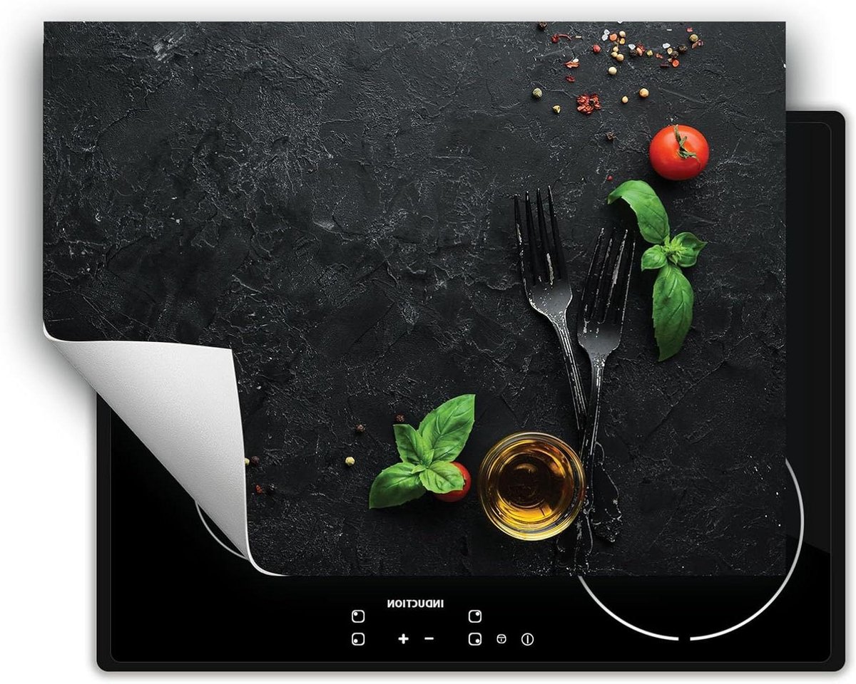 Kookplaat Beschermer - Afdekplaat Mat - Extra Werkruimte - Antislip Vinyl - 70x52 cm - Leisteen