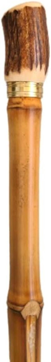 Wandelstok Bamboe - Flanierstok Sierstok - Stijlvol Wandelen - Unieke Hoorngreep - 90 cm - Natuurlijk