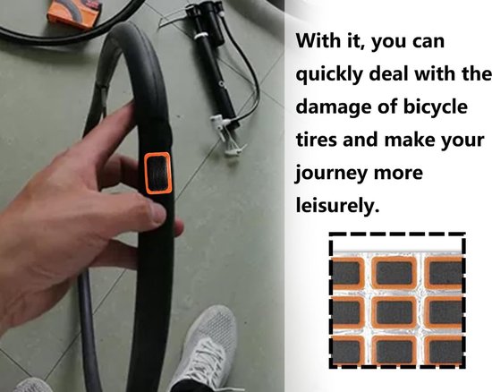 Fietsband reparatieset - Patch kit - Band repareren - Grote capaciteit - 48 stuks - Zwart van Merkloos — afbeelding 5