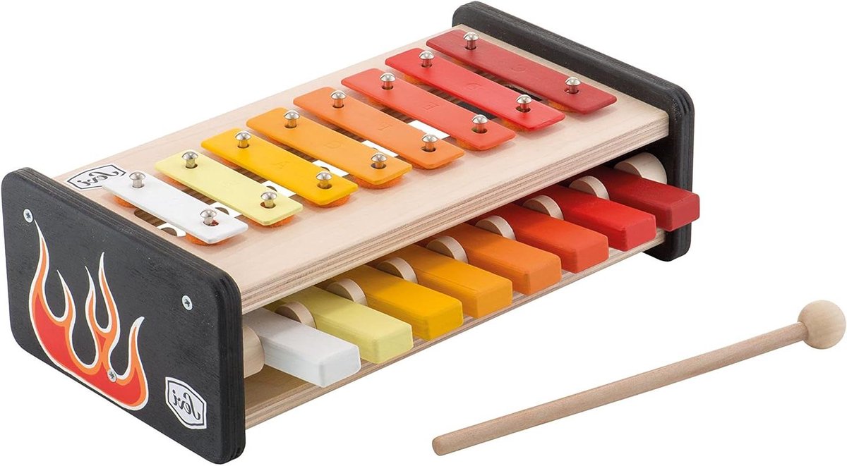 Houten Xylofoon - Muziek Speelgoed - Muziek Ontdekken - Dubbele Klank - 26 x 8 x 17 cm - Veelkleurig