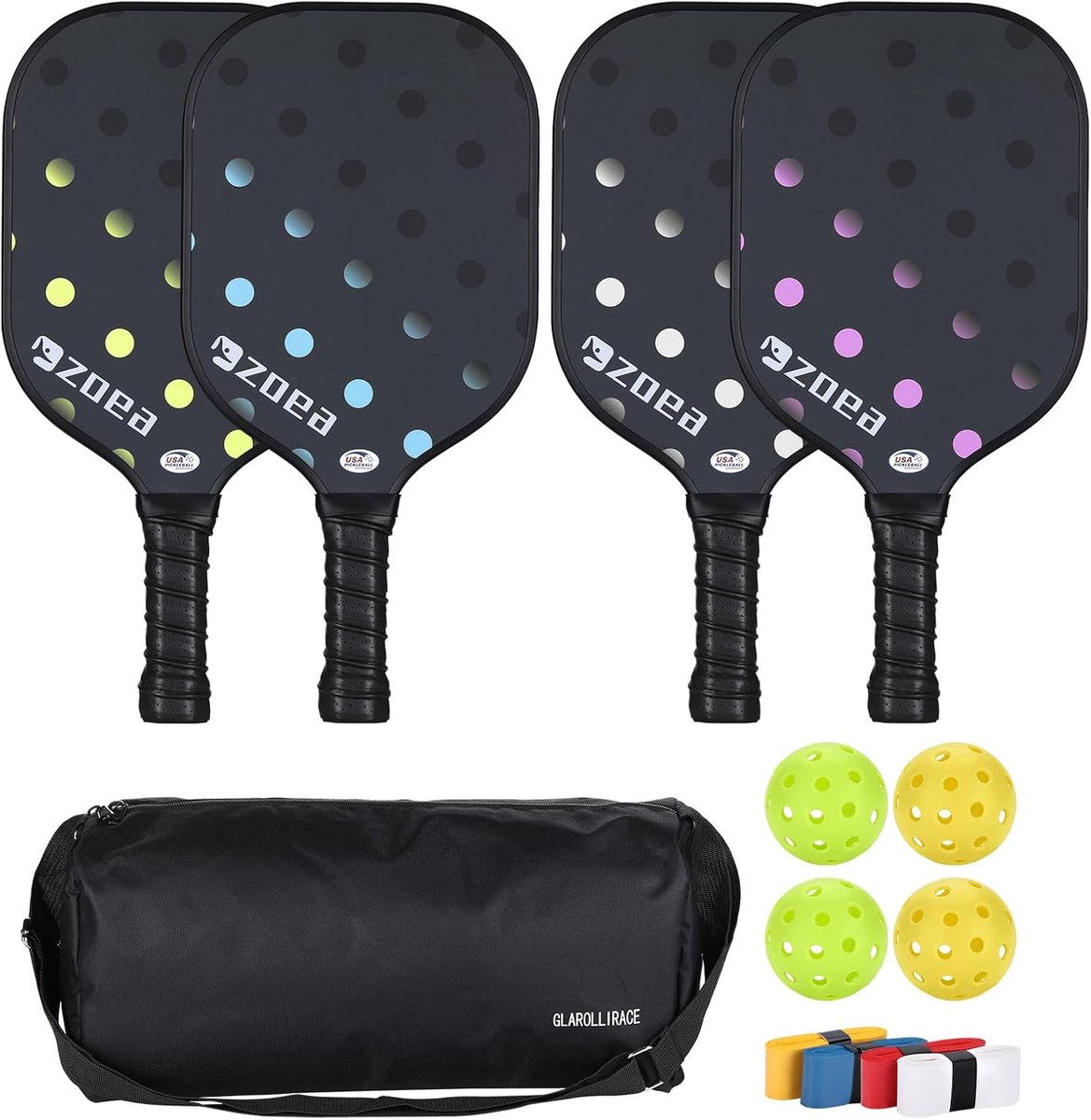 Pickleball Rackets Set - Sport Rackets - Sport & Outdoor - Glasvezel Oppervlak - 39 x 195 cm