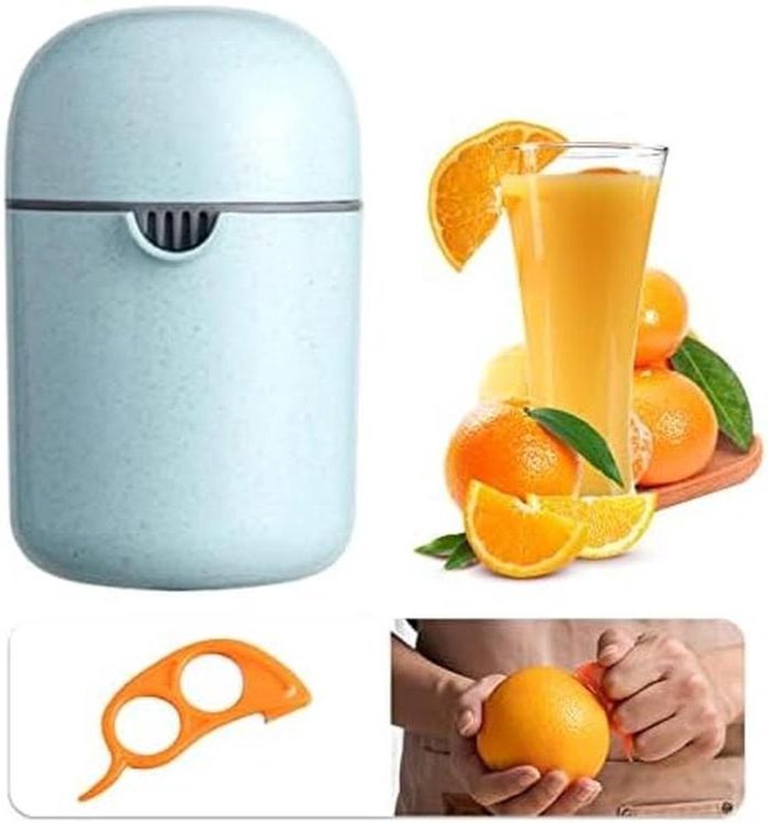 Citruspers - Citroenpers Handmatig - Sap Maken - Uniek Citroen Design - 400 ml Inhoud - Blauw