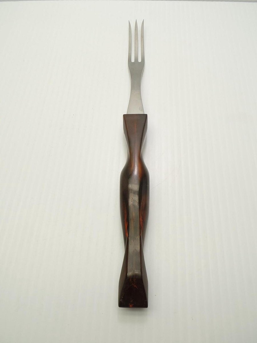 Draaivork - Dinervork Vork - Tafeldekken - Ergonomische Handgreep - 1 stuk - Donkerbruin