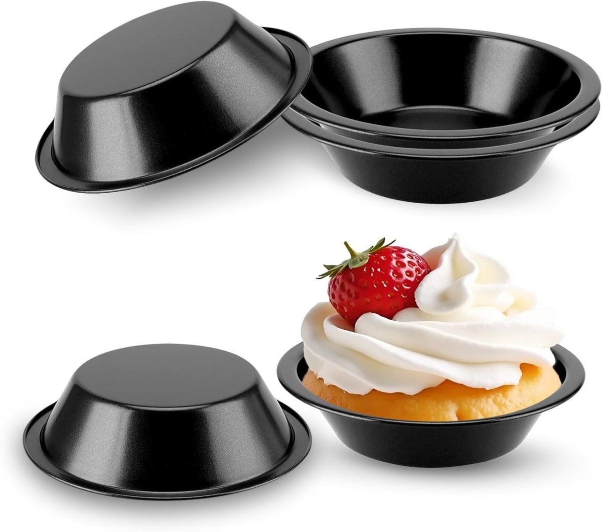 Mini Taartpannen Set van 5 - Ronde Bakvormen voor Taarten en Desserts - 4 Inch