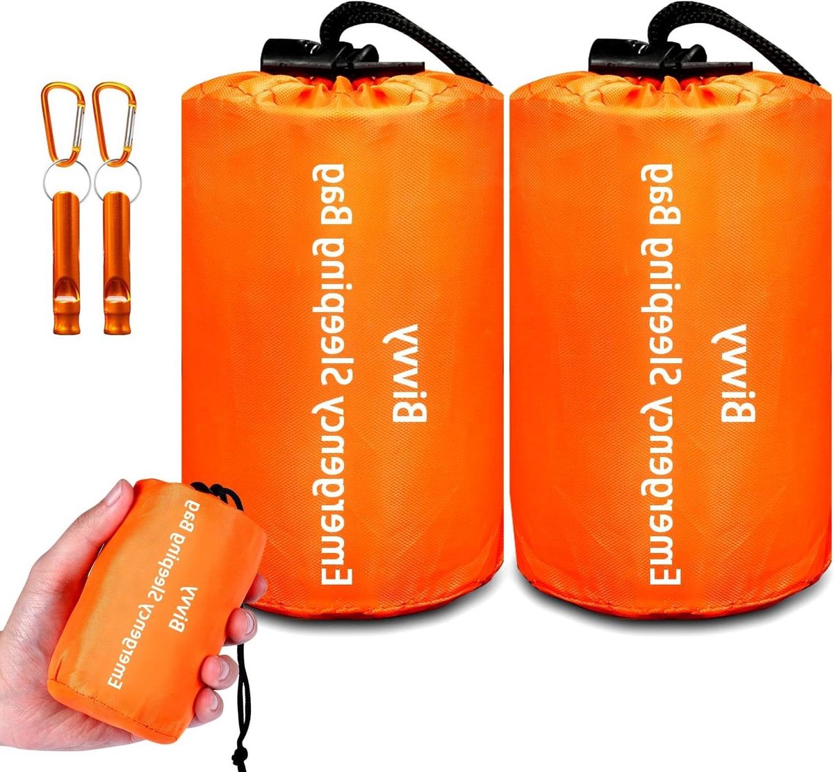 Noodslaapzak Survival Bag - Bivakzak Thermische Zak - Outdoor Avonturen - Waterdicht Ademend Mylar - 213cm x 91cm - Oranje
