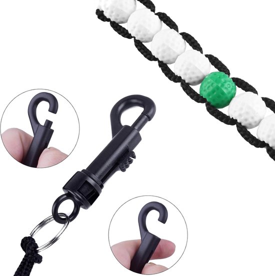 Golf Slagtellers - Golftellers Kralenketting - Golf Score Bijhouden - Met Handige Klem - 2 stuks 30 cm - Groen van GOLF — afbeelding 4