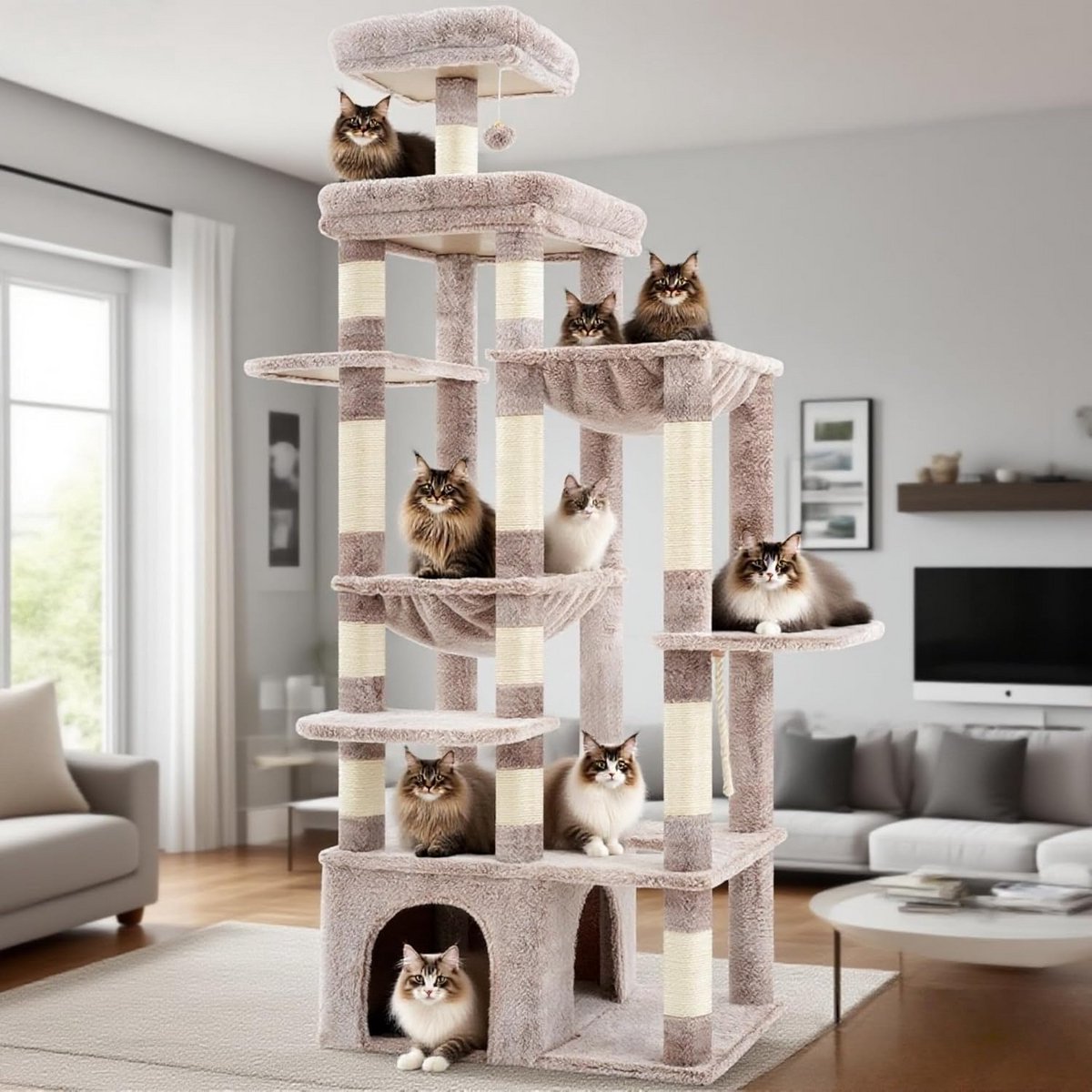 Krabpaal voor Grote Katten - Krabton - Kattenhuis - krabtoren