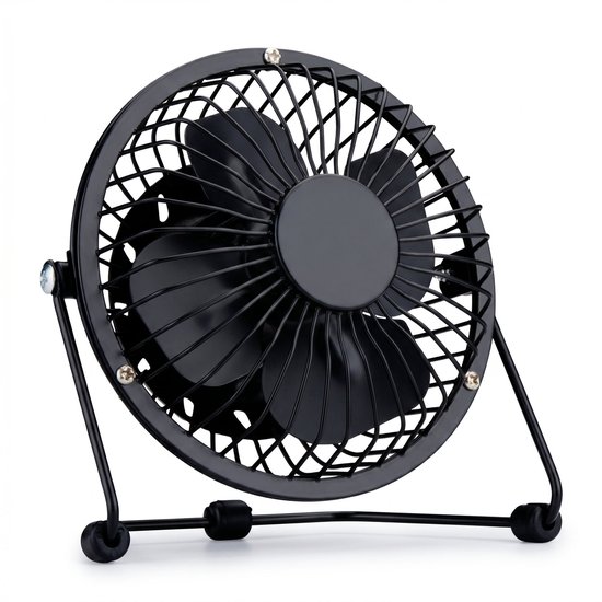 Lomera USB tafelventilator mini – stille, kantelbare bureauventilator met metalen behuizing, compact en draagbaar