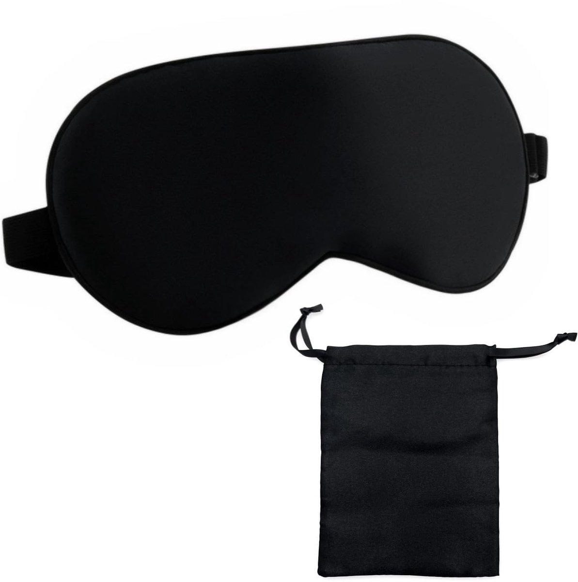 Allecto - Zijden slaapmasker - Verduistering - Verstelbare bandjes - Zwart - Reizen slaapmasker - Comfortabel en ademend - Geschikt voor mannen en ...