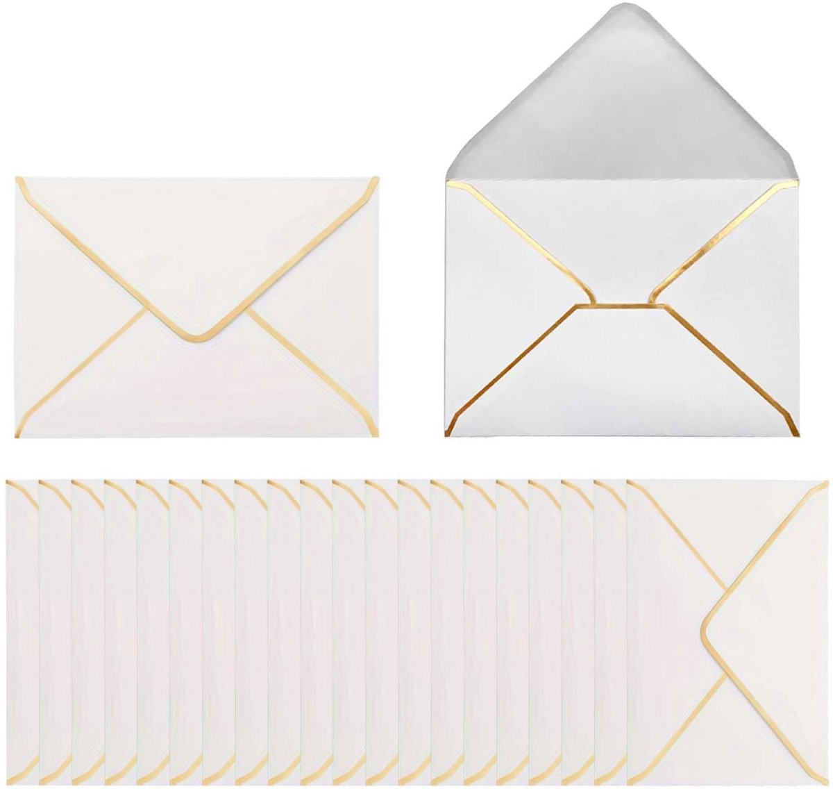 NTHProducts - Luxe Envelopes - Perfect voor Uitnodigingen - Wit - 50 Stuks - Geschikt voor Bruiloften, Verjaardagen en Feesten