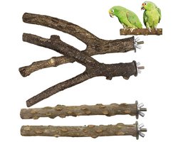 NTHProducts - Parrot Natural Wood Branches - Vogelstandaard - Natuurlijke kleur - Speel- en zitmogelijkheden - Geschikt voor papegaaien en parkieten - ..