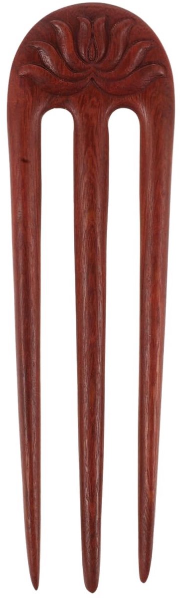 NTHProducts - Haarspeld - Houten Haaraccessoires - Unieke Haarstijl - Donkerrood - Haarpin voor Haar Knopen - Geschikt voor Alle Haartypes - 15 cm