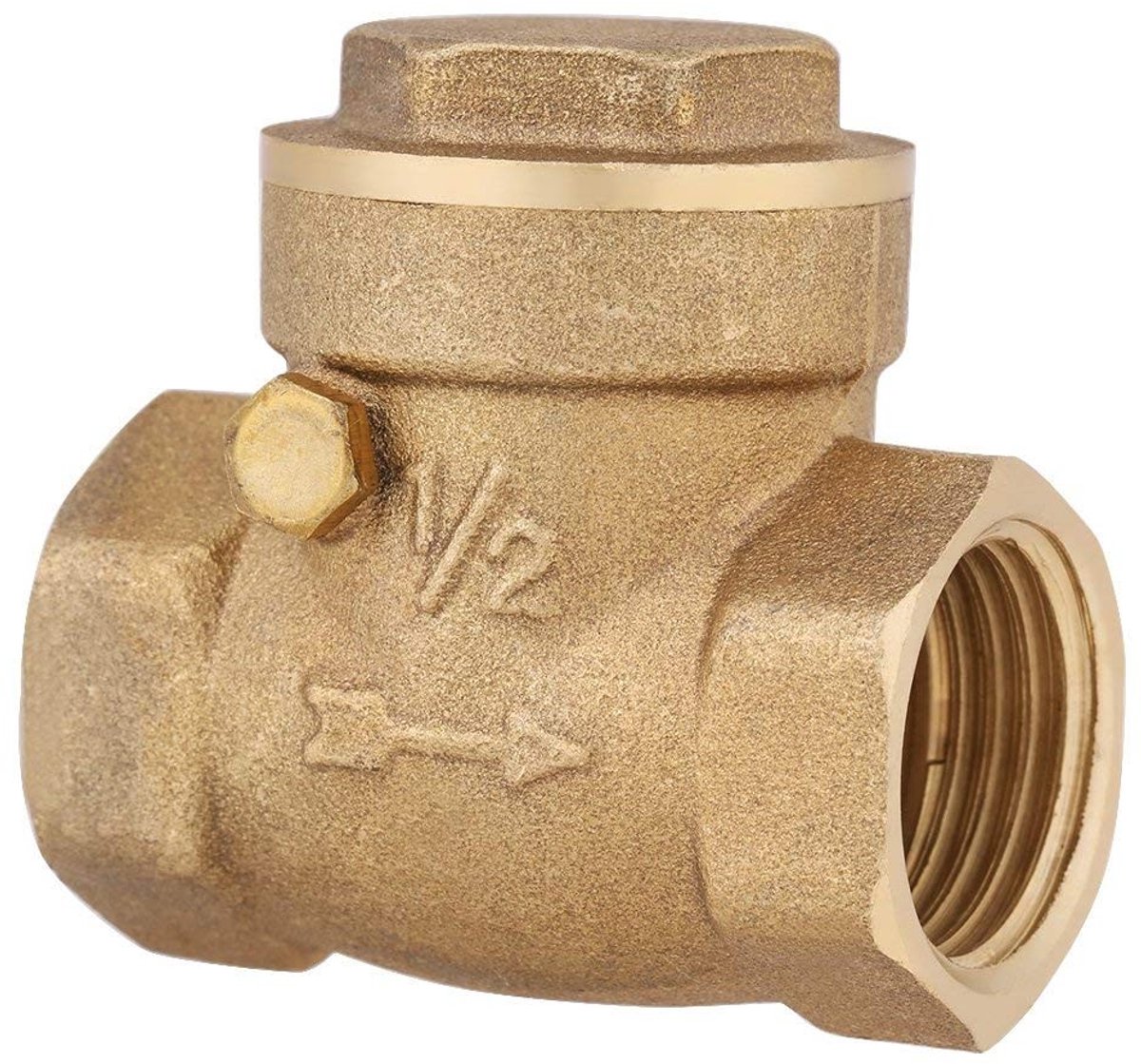 Allecto - Terugstroomklep - Eénrichtingsklep voor Water - Messing - Geschikt voor Olie en Stoom - 1/2 BSP - Duurzaam en Betrouwbaar